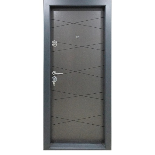 Метална апартаментна врата с изолация и прозорец Novo Doors First Class NDS310, Отваряне ляво дясно, Размер 200X88 cm, Плоча 1.2 mm, Плоча 1.2 mm, Комплект, Антрацитно сиво