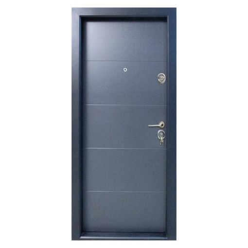 Novo Doors First Class NDS12 метална врата за апартамент с изолация и дупка, ляво отваряне, дясно отваряне, размер 200X88 cm, дъска 1,2 mm, дъска 1,2 mm, пълен комплект, антрацитно сиво