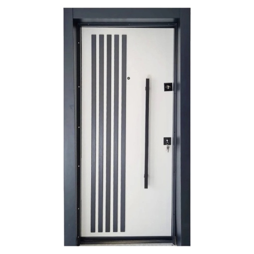 Novo Doors NDS1000S метална външна врата с изолация и дупчица, Композитна, 2 ключалки, Пълен комплект, За къщи,