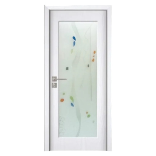Интериорна врата от MDF Novo Doors ND110, рамка от масивна дървесина, пясъкоструйно стъкло, КОМПЛЕКТЕН КОМПЛЕКТ, Чукче, дръжки и панти са включени