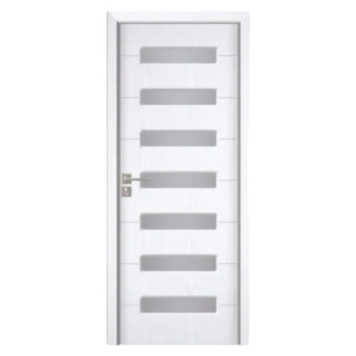 Интериорна врата от MDF Novo Doors ND318, рамка от масивна дървесина, пясъкоструйно стъкло, КОМПЛЕКТЕН КОМПЛЕКТ, Чукче, дръжки и панти са включени