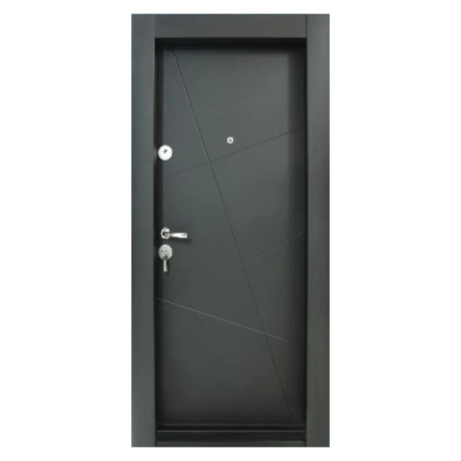 Метална апартаментна врата с изолация и прозорец Novo Doors First Class NDS18, С PVC покритие на рамката и PVC фолио, Отваряне ляво дясно, Размер 200X88 cm, Плоскост 1.2 mm, Плоскост 1.2 mm, Пълен комплект, Черно перлено