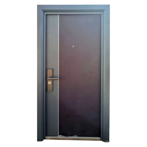 Novo Doors NDFC10001 метална външна врата с изолация и дупка, ляво отваряне, дясно отваряне, 1 крило, множество размери, 1,2 мм плоскост, включени панти и дръжка, 7 см панта, за къщи