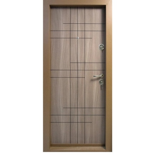 Метална апартаментна врата с изолация и прозорец Novo Doors First Class NDS09, ляво дясно отваряне, размер 200X88 cm, дъска 1.2 mm, дъска 1.2 mm, комплект, Танганика кафява
