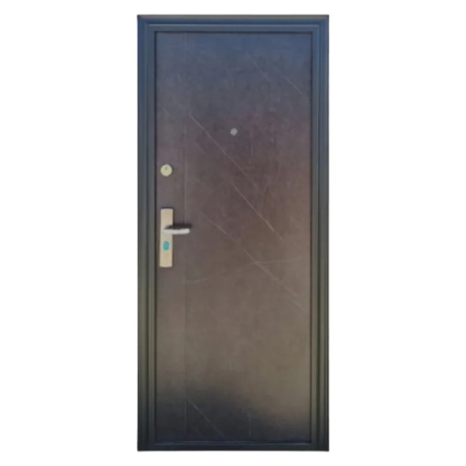 Novo Doors ND7003 външна метална врата с изолация и козирка, 2 ключалки, 0,7 мм ламарина, панти и дръжка в комплекта, 7 см каса, за къщи и апартаменти, антрацитно сив гранит