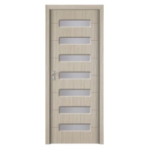 Интериорна MDF врата с рамка от масивно дърво Novo Doors ND318 в сив цвят