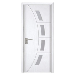 Интериорна MDF врата Novo Doors ND508, рамка от масивно дърво, матирано стъкло, пълен комплект, каса, включени дръжки и панти