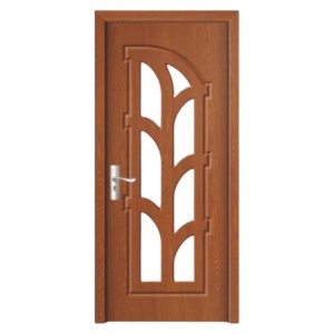 Интериорна MDF врата с рамка от масивно дърво Novo Doors ND308 в цвят орех