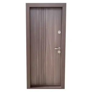 Usa metalica de apartament Novo Doors NDS29 de culoare Maron Tanganica cu deschidere pe Stanga