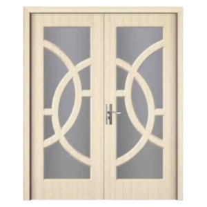 Двойна интериорна врата от MDF с рамка от масивно дърво Novo Doors ND220 в сив цвят