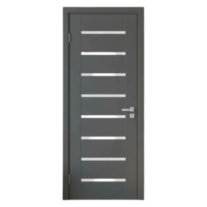 Usa de interior din MDF cu cadru din lemn masiv Novo Doors ND11 de culoare Gri Antracit