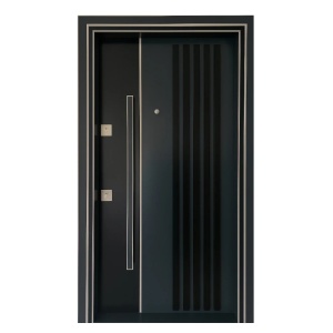 Външна метална врата Novo Doors NDS1000S Антрацитно сива с ляво отваряне