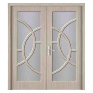 Двойна интериорна врата от MDF с рамка от масивно дърво Novo Doors ND220 в сив цвят