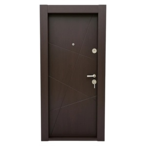 Usa metalica de apartament Novo Doors NDS18W de culoare Wenge cu deschidere pe Stanga