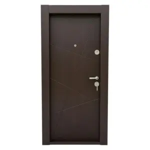 Usa metalica de apartament Novo Doors NDS18W de culoare Wenge cu deschidere pe Stanga
