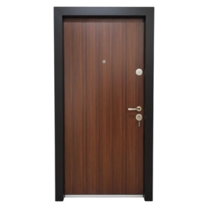 Usa metalica de exterior Novo Doors NDS305 de culoare Nuc cu deschidere pe Stanga