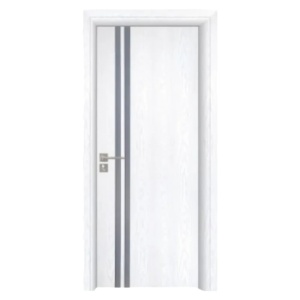 Usa de interior din MDF cu cadru din lemn masiv Novo Doors ND08 de culoare Alba