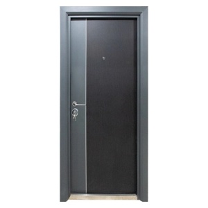 Usa metalica de exterior Novo Doors NDFC10001  de culoare Maron lovitura de ciocan cu deschidere pe Stanga