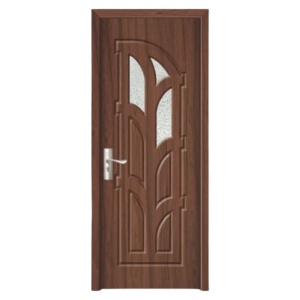 Интериорна MDF врата с рамка от масивно дърво Novo Doors ND308 в цвят орех