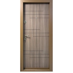 Usa metalica de apartament Novo Doors NDS09 de culoare Maron Tanganica cu deschidere pe Stanga