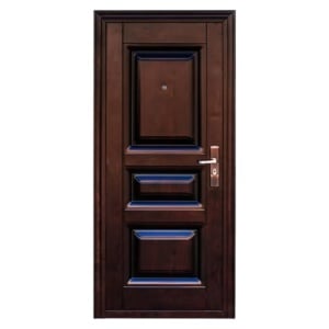 Външна метална врата Novo Doors ND5001S, кафяво чукнато покритие, отваряне отляво