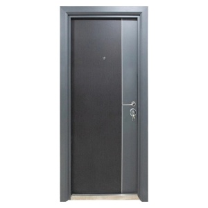Usa metalica de exterior Novo Doors NDFC10001  de culoare Maron lovitura de ciocan cu deschidere pe Stanga