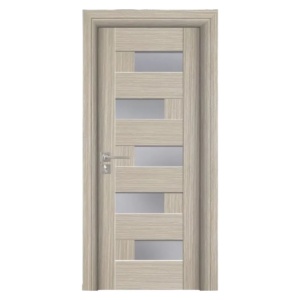 Usa de interior din MDF cu cadru din lemn masiv Novo Doors ND05 de culoare Gri