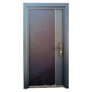 Usa metalica de exterior Novo Doors NDFC10001  de culoare Maron lovitura de ciocan cu deschidere pe Stanga