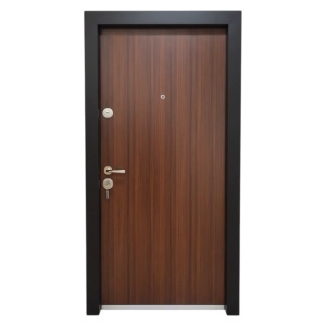 Usa metalica de exterior Novo Doors NDS305 de culoare Nuc cu deschidere pe Dreapta