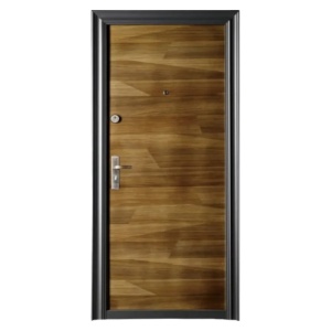 Метална външна врата с изолация и шпионка Novo Doors ND7004, 2 брави,ламарина 0,7 mm, включени панти и дръжка, каса 7 см, за къща и апартамент, кафяво