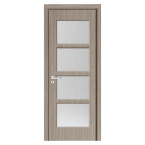 Интериорна MDF врата с рамка от масивно дърво Novo Doors ND317 в сив цвят