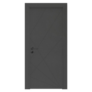 Usa de interior din MDF cu cadru din lemn masiv Novo Doors NDF06 LUX PREMIUM SOFT-TOUCH de culoare Gri antracit