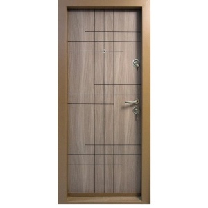 Usa metalica de apartament Novo Doors NDS09 de culoare Maron Tanganica cu deschidere pe Stanga