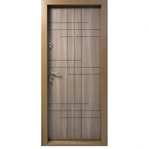 Usa metalica de apartament Novo Doors NDS09 de culoare Maron Tanganica cu deschidere pe Stanga