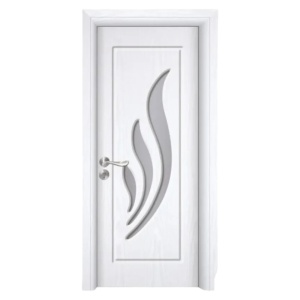 Интериорна MDF врата Novo Doors ND310, рамка от масивно дърво, матирано стъкло, пълен комплект, каса, включени дръжки и панти