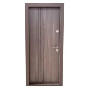 Usa metalica de apartament Novo Doors NDS29 de culoare Maron Tanganica cu deschidere pe Stanga