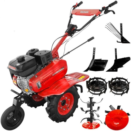Motocultor Weima WM 500 motor 7 CP freze, roti cauciuc, roti metalice, rarita reglabila, plug arat, plug cartofi