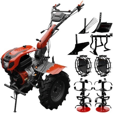 Pachet Motocultor Weima WM 1100D-6 motor 9.5 CP 6 viteze reductor usor/greu + roti metal, rarita reglabila, plug arat, plug cartofi, prasitoare