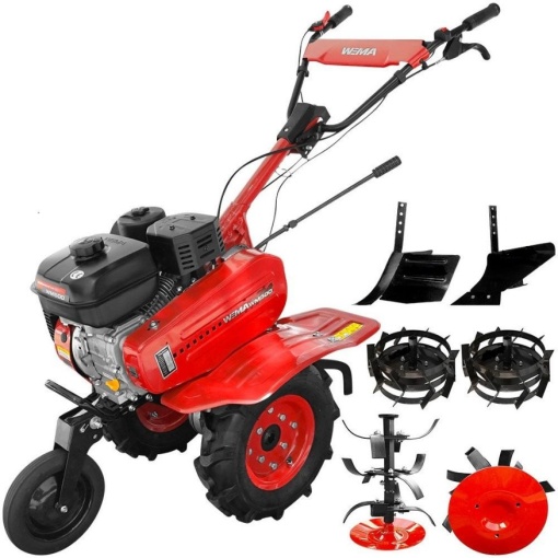 Motocultor Weima WM 500 motor 7 CP freze, roti cauciuc, roti metal, rarita reglabila, plug arat
