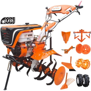 Motosapatoare RURIS 732ACC + roti cauciuc 5.00-8+rarita+plug+adaptor+dispozitiv scos cartofi+roti metalice 400+cultivator+set contragreutati 8.5 CP - Img 1