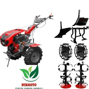 Motocultor WEIMA WM1100BE(KM) diesel 12CP pornire la cheie 6 viteze + plug arat, roti metalice, prasitoare, rarita reglabila
