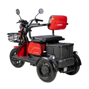 Triciclu Electric Volta APM2, Fara Permis, Motor 1000W, 2-3 locuri, Rosu, Autonomie pana la 50km, Omologat RAR - Img 6