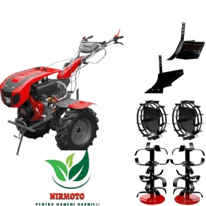 Motocultor WEIMA WM1100BE(KM) diesel 12 CP pornire la cheie 6 viteze + plug arat, roti metalice, rarita reglabila