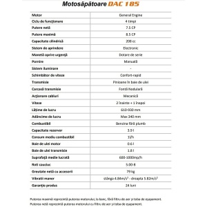 Ruris Motosapa Dac 185, 8.5 CP, roti cauciuc 5.00-8, 2 viteze, benzina - Img 4