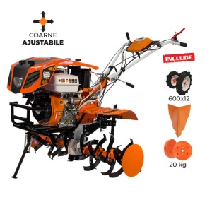 Motosapatoare RURIS 918K+roti cauciuc 6.00-12+rarita+set contragreutati 20KG 18 CP - Img 1
