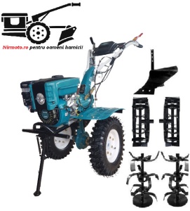 Motocultor Hs 1000B New cu Roti Metalice + Plug Arat