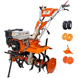 Motocultor RURIS 731K + roti cauciuc 5.00-8+rarita ajustabila+roti metalice 350 fara manicot+set contragreutati 10kg 8.5 CP - Img 1