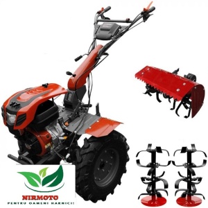 Motocultor Weima WM1100F-6 motor 16 CP 6 viteze cu diferential reductor usor/greu cu roti metal si freza tractata 73 cm - Img 1