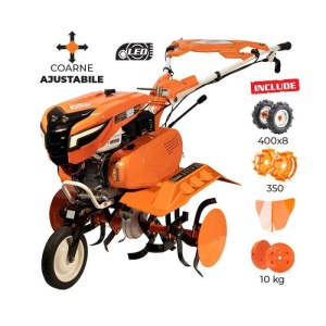 Motosapa RURIS 7500 ACC1+roti cauciuc 4.00-8+rarita+roti metalice 350 fara manicot+set contragreutati 10kg 7 CP