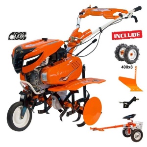 Motosapa RURIS 7500 ACC2 + roti cauciuc 4.00-8 + plug + adaptor + accesoriu tractat 7CP - Img 1